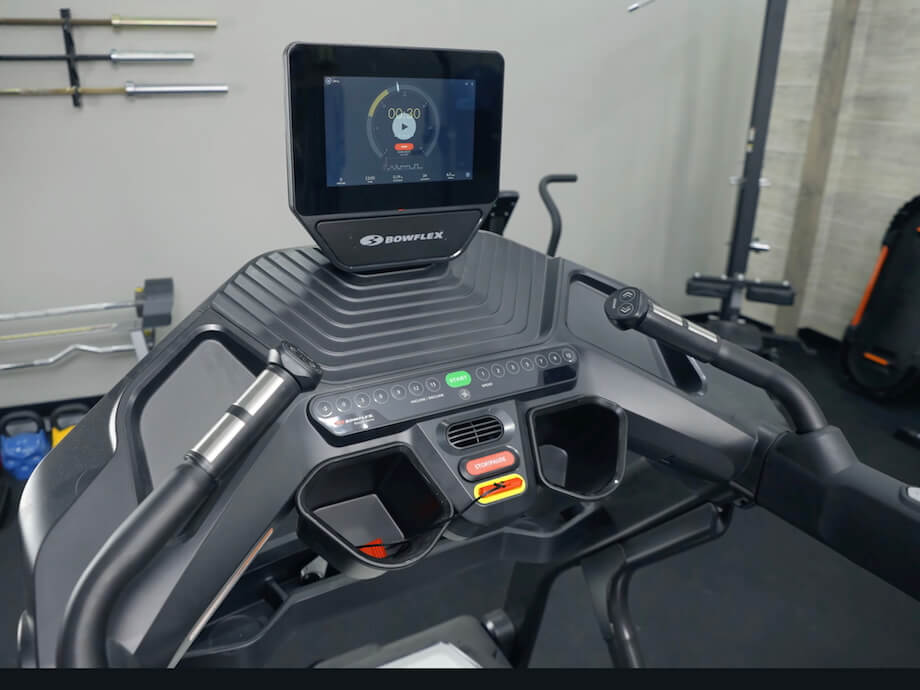 Full view of the Bowflex Treadmill 10 controls and screen