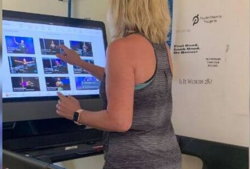 Using the large touchscreen on the Peloton Tread+