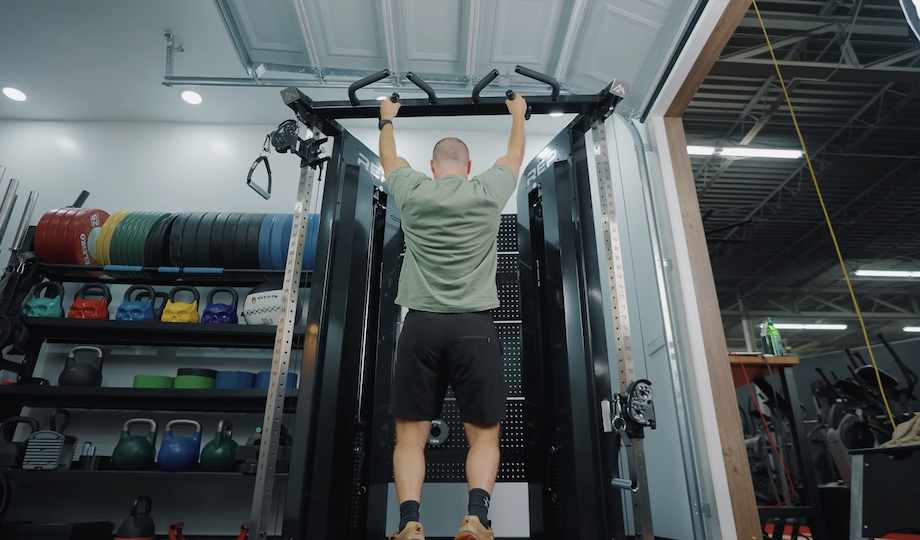 Coop Mitchell performs a pull-up on the REP Arcardia Max