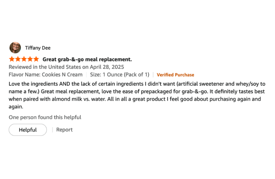Online customer reviews for 310 All-in-One Meal Replacement Shake