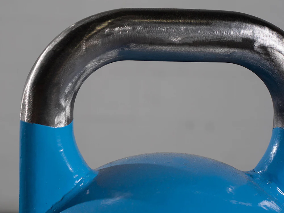 Close shot of the handle on the Titan Fitness Competition Style Kettlebell