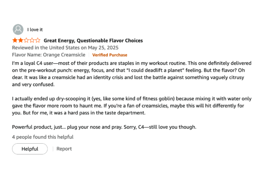 Online customer reviews for Cellucor's C4 Ultimate Shred pre-workout