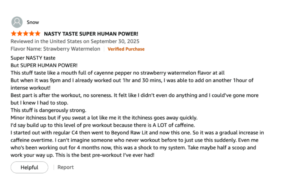 Online customer reviews for Cellucor's C4 Ultimate Shred pre-workout
