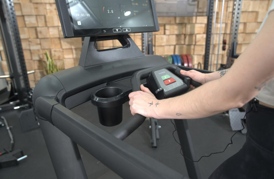 Handles and handrails on the Aviron Victory Treadmill