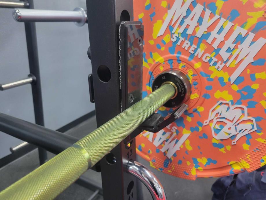 A close look at the construction of a Giant Lifting Garage Gym Power 2.0 Rack