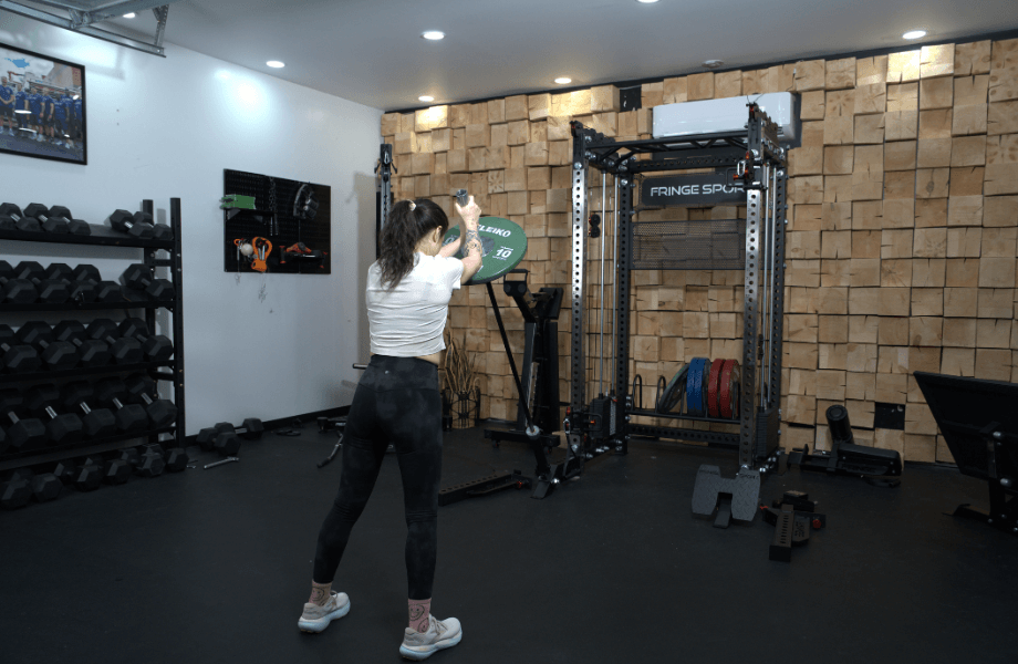 Our tester training with the landmine station featured on the Fringe Sport Dane 2.0 functional trainer