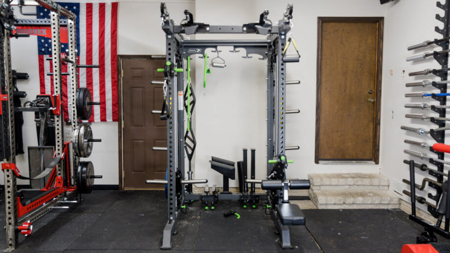 Prime Fitness Prodigy Rack in a garage gym