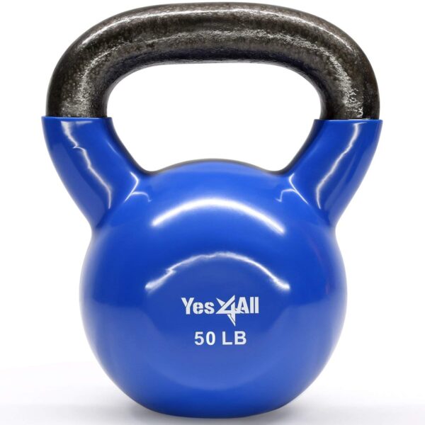 50 lbs 10 40 45 20 30 15 35 25 Yes4All Vinyl Coated Kettlebells With Protective Rubber Base – Weight Available: 5 