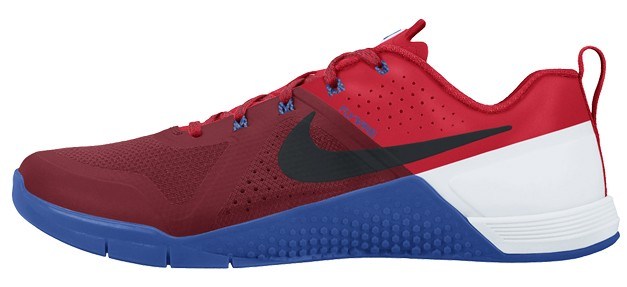 red and blue Nike Metcon 1