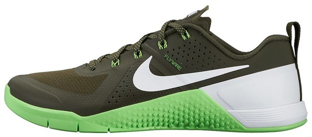 green and army green Nike Metcon 1