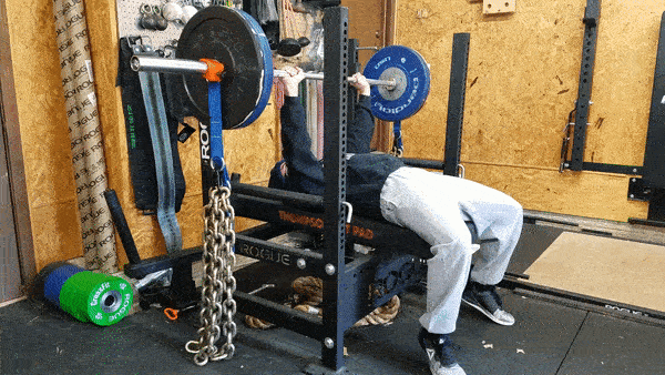 bench press in garage gym