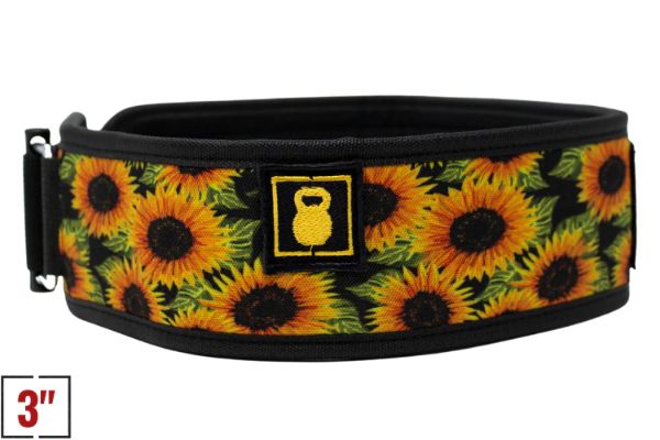 The 2POOD 3-inch Weightlifting Belt in sunflowers