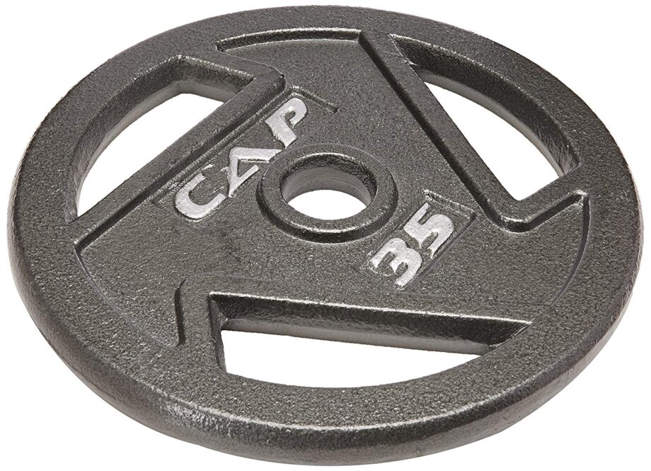 Single CAP Barbell Olympic 2-Inch 3-Grip Cast Iron Plate