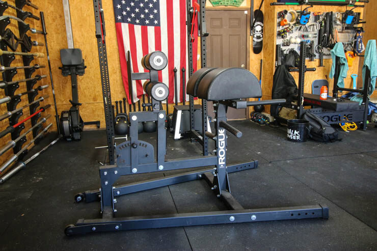 Rogue Abram GHD 2.0 in a garage gym