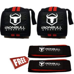 Iron Bull Strength Wrist and Lifting Straps Combo