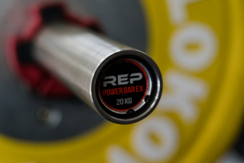 Rep Deep Knurl Power Bar EX sleeve logo