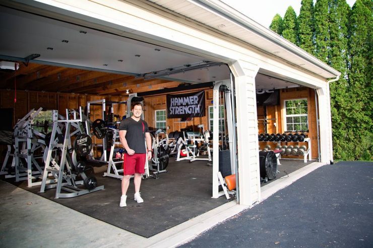 Gold's Gym in a Garage