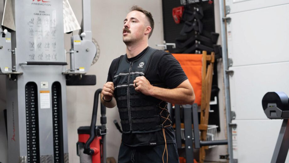 coop testing the Hyperwear Hyper Vest Elite Weight Vest