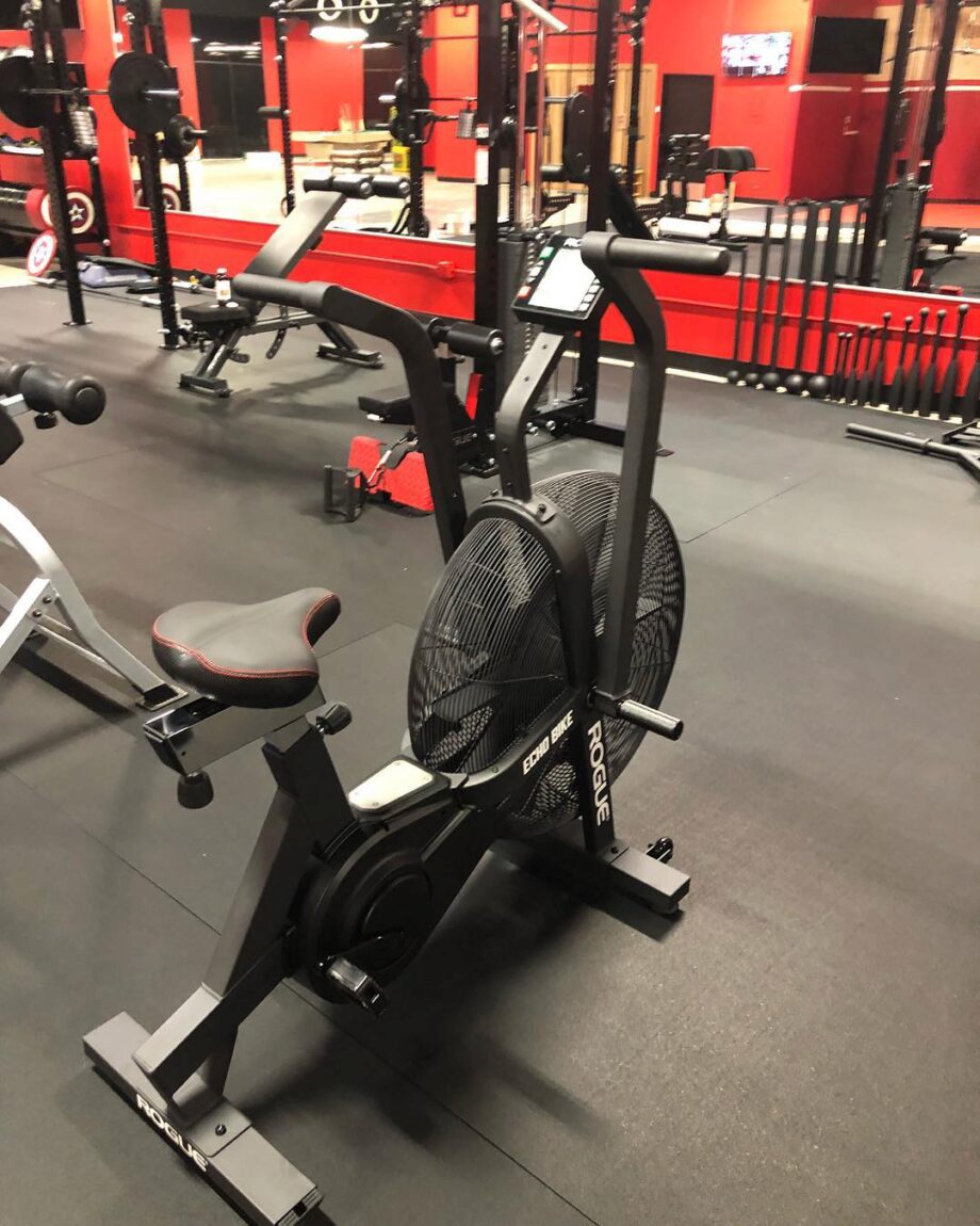 rogue echo bike in joe rogan's gym