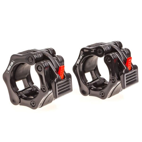 Iron Lab Olympic Barbell Collar Pair of 2 Inch Pro ABS Locking Set of 2 Black Clamps Perfect for Pro Crossfit Strong Lifts and Olympic Training Professional Quality 