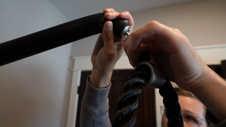 Tonal smart home gym rope attachment 