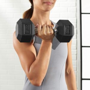 AmazonBasics Rubber Encased Hex Dumbbell