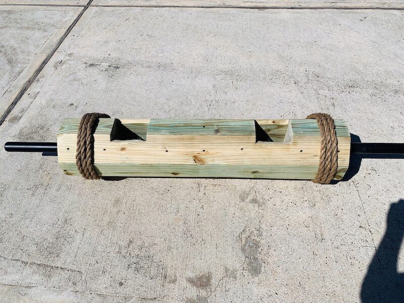 final look of building DIY Strongman Log Bar 