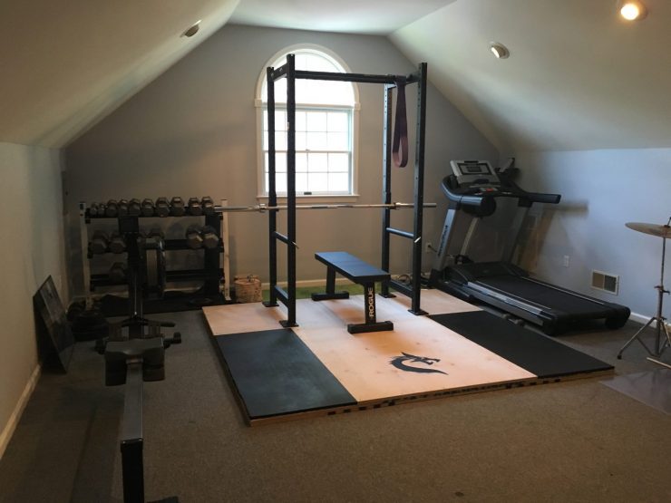 DIY Weightlifting Platform with Squat Stand Attached 