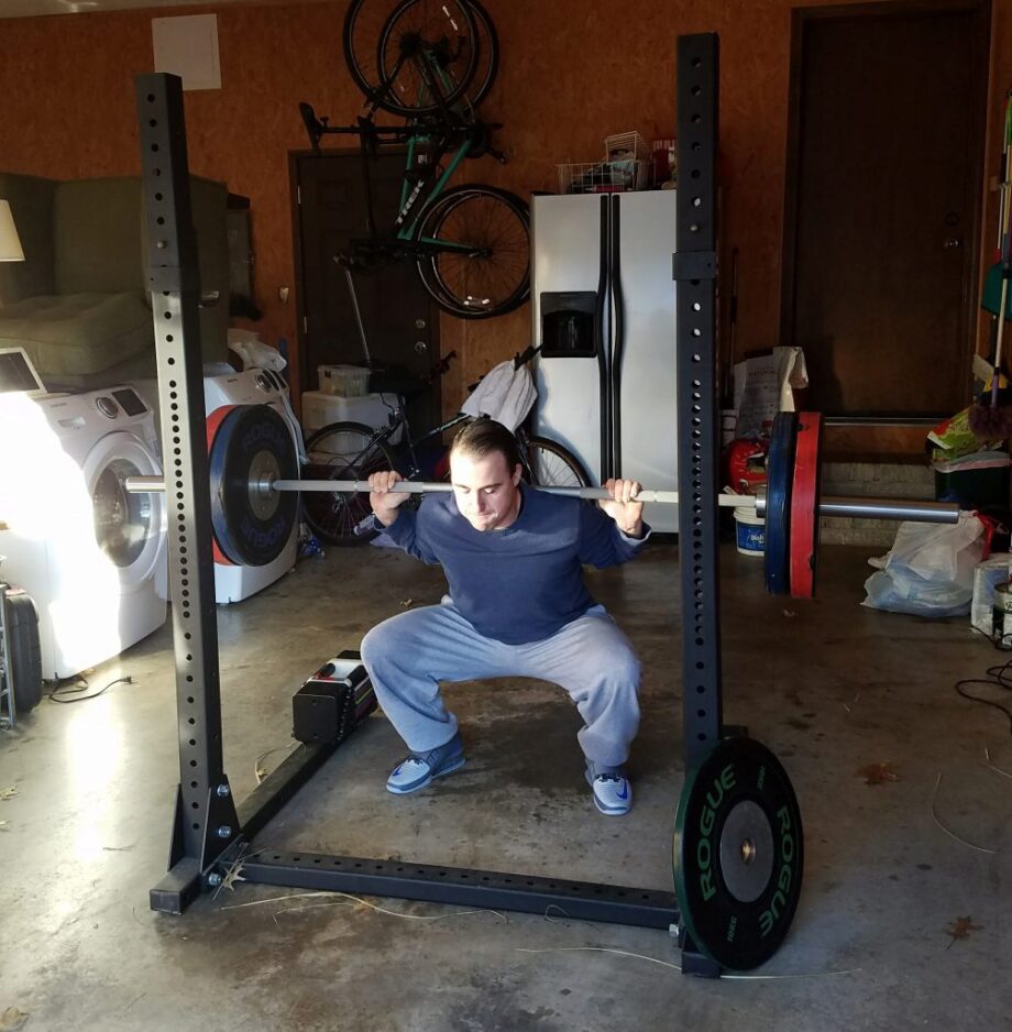 coop squatting with the American Barbell Cerakote Mammoth Bar
