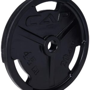 CAP Barbell Black Olympic Rubber Grip Plate