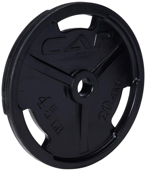 CAP Barbell Black Olympic Rubber Grip Plate