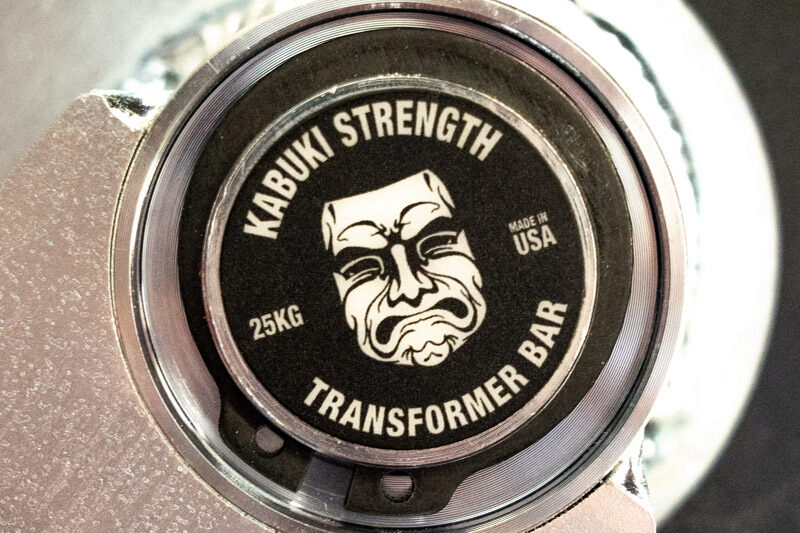 Kabuki Strength Transformer Bar V4 logo and weight 