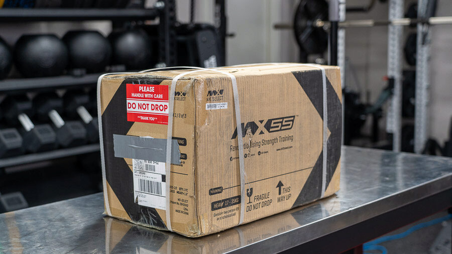 Unopened box of the adjustable dumbbells. 