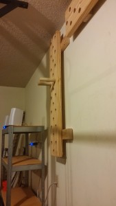 DIY Climbing Peg Board in a garage gym