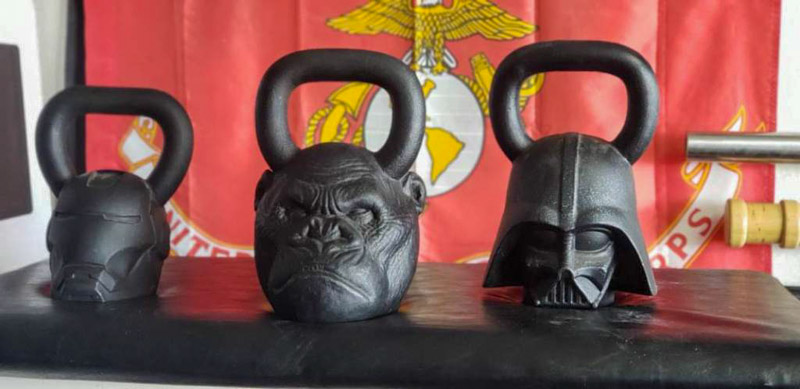 Onnit Kettlebells in a garage gym