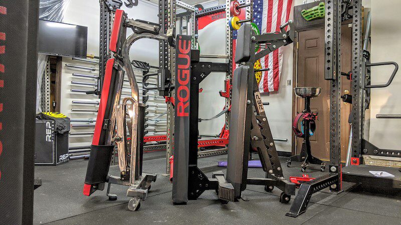 REP Fitness AB-5200 Adjustable Bench in a garage gym