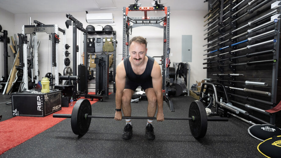 coop performing a deadlift using the Fringe Sport MilSpec Bumper Plates