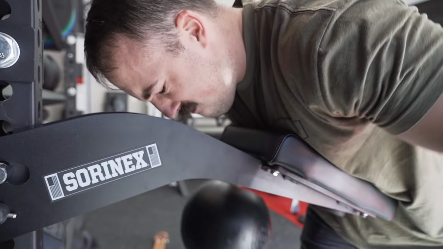 coop using the Sorinex Bulldog Pad for dumbbell chest flys