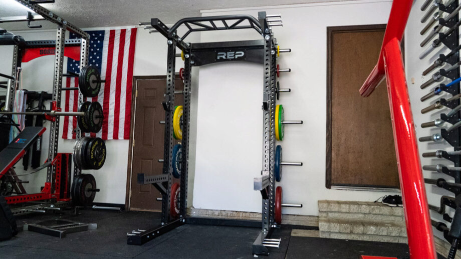 Rep Fitness HR-5000 Half Rack with weight plates storage 