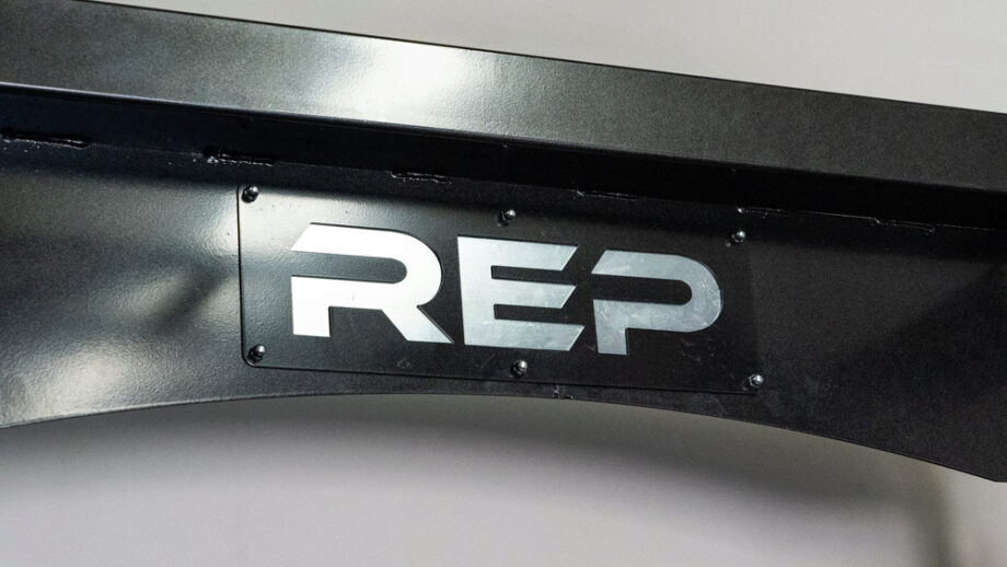 rep fitness logo on Rep Fitness HR-5000 Half Rack