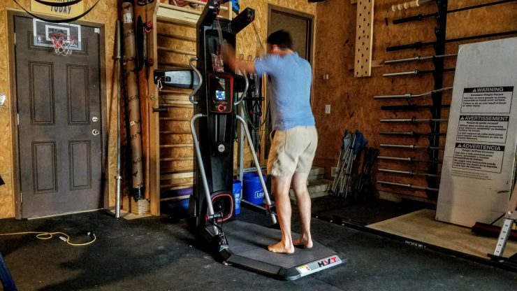 coop testing the Bowflex HVT 