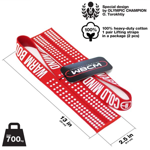 Details about   WARM BODY COLD MIND Weightlifting Powerlifting Deadlift Cotton Wrist Straps Pair 