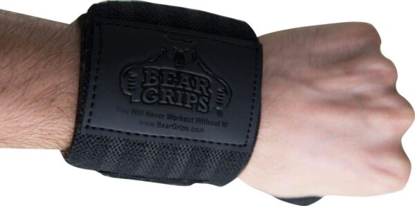 Bear Grips Gray Series White Wrist Wraps Extra Strength Support Brace for Workou
