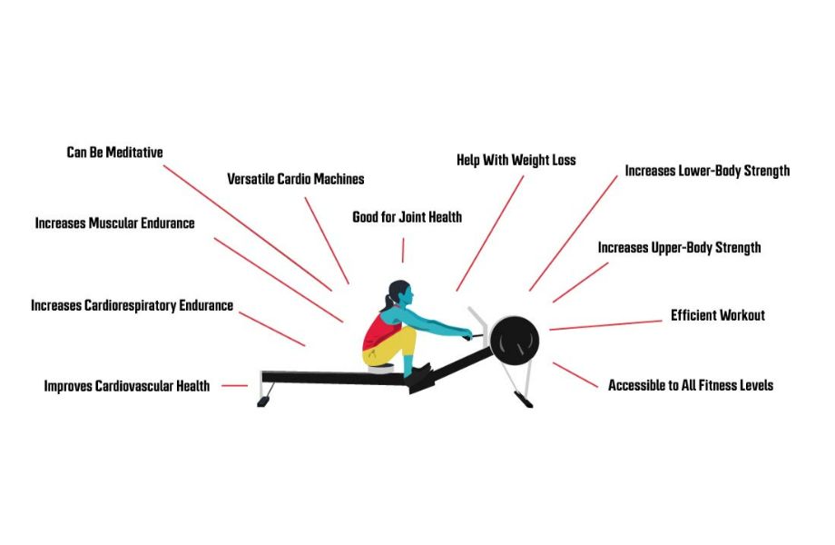 benefits of rowing machine graphic
