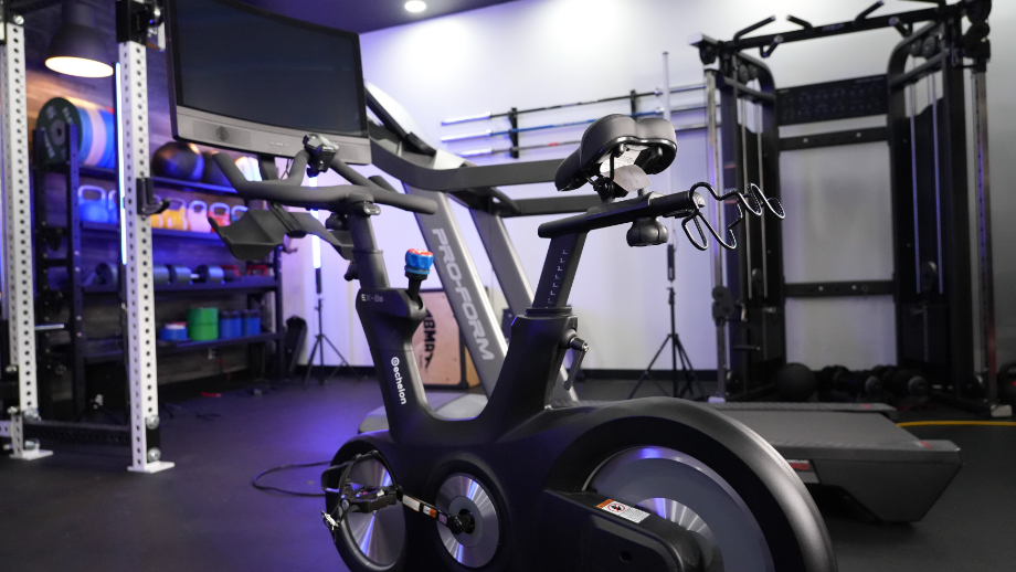 Echelon bike next to ProForm treadmill