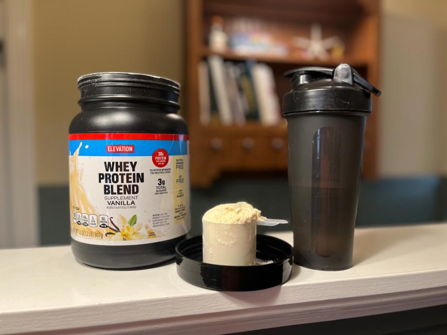 Elevation protein powder scoop and shaker