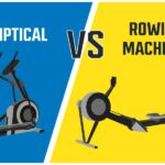 elliptical vs rowing machine header blue and yellow background