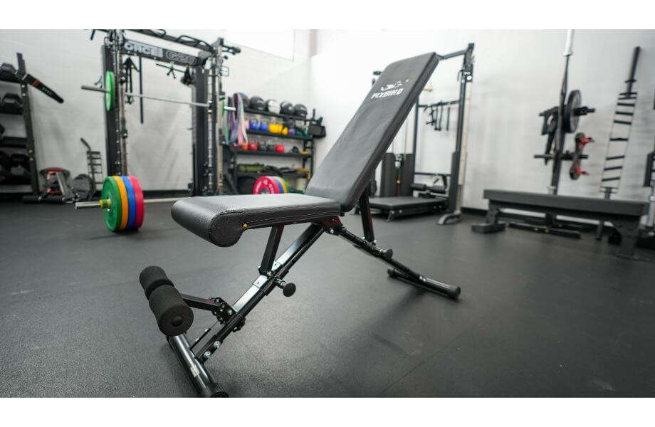 FlyBird Adjustable Bench raised to seated