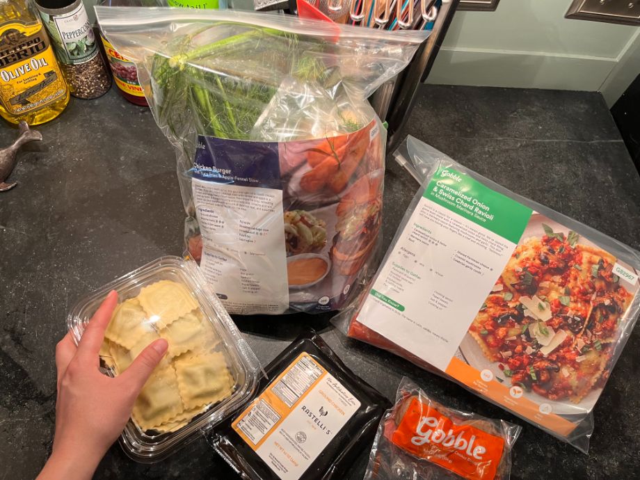 Photo showing two meal kits from Gobble