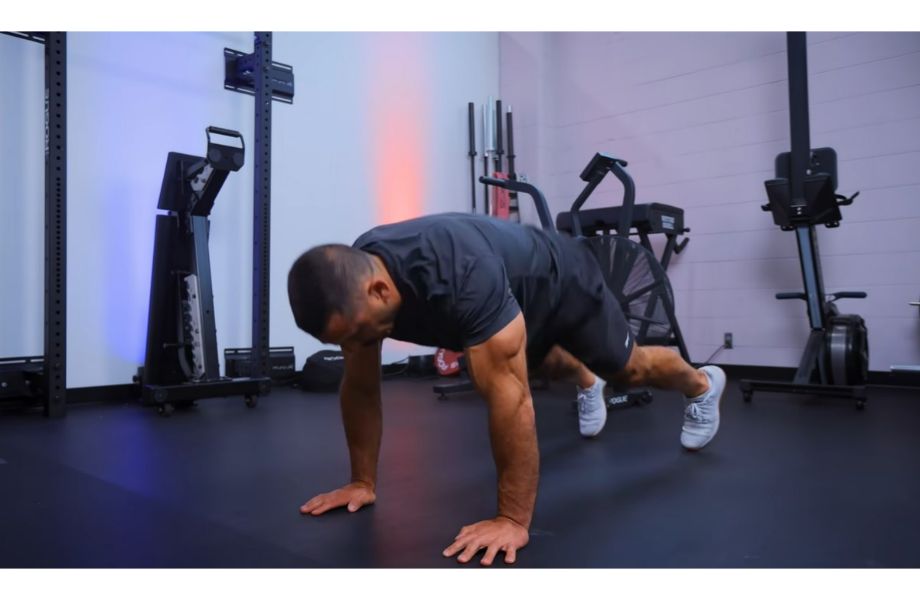 Jason Khalipa doing warm up plank